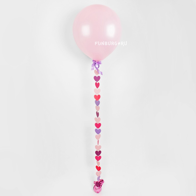 Большой шар «Розовый с гирляндой»