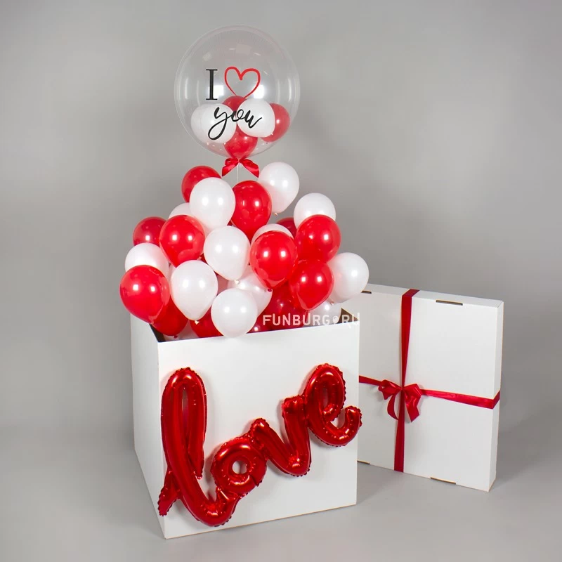Огромная коробка-сюрприз c шарами «Любовь» 