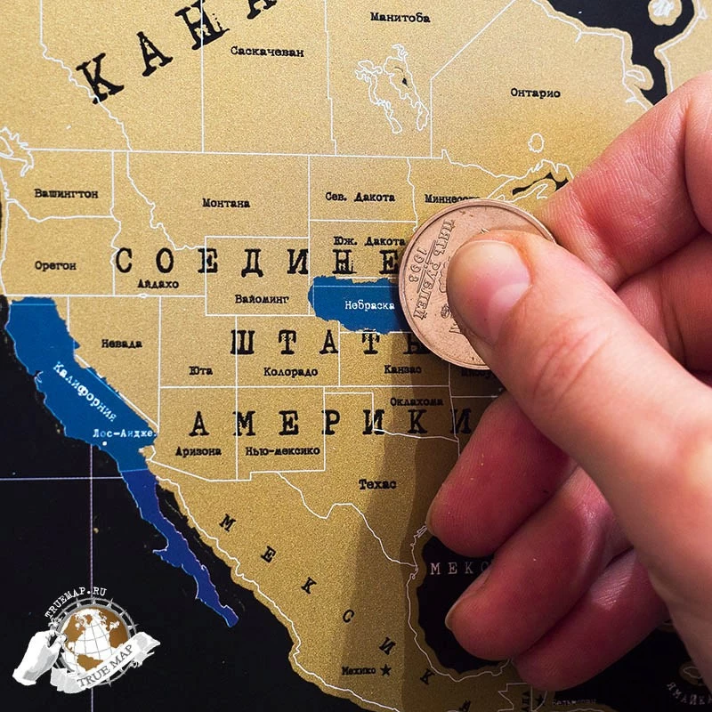 Купить карту мира «True map» чёрную с доставкой по Екатеринбургу -интернет-магазин «Funburg.ru»