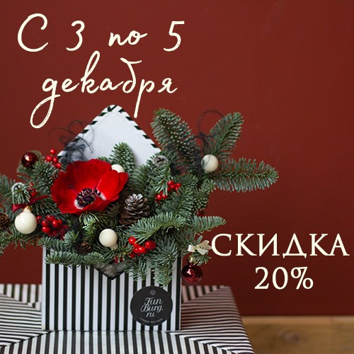 Только 3 дня: скидка 20% на зимние композиции и подарки!