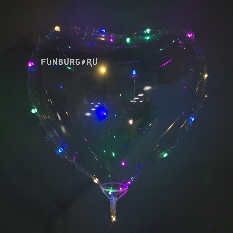 Светящийся шар Bubble на палочке «Сердце С LED-гирляндой»
