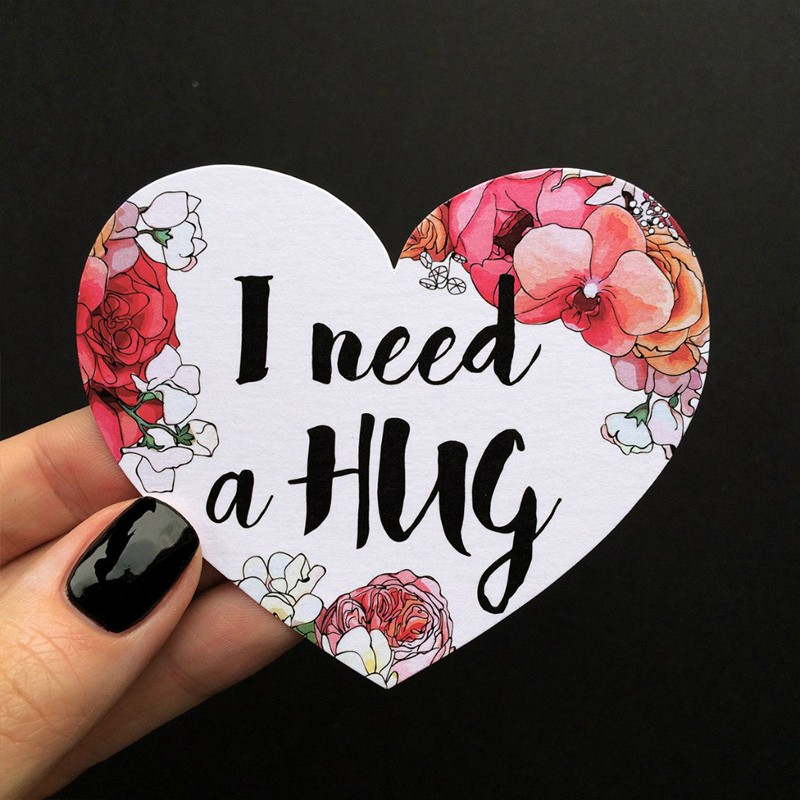 Открытка-сердце «I need a hug»