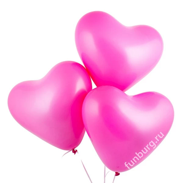 Воздушные шары (16 дюймов) «Тёмно-розовые сердца»