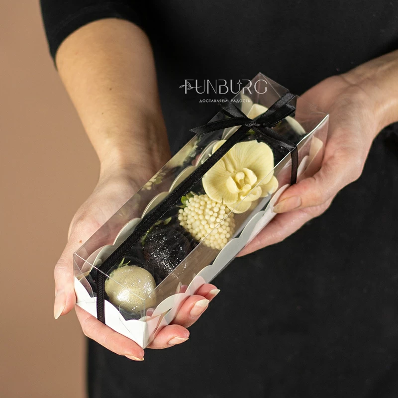 Набор клубники в шоколаде «la Fleur» (black&white) XS