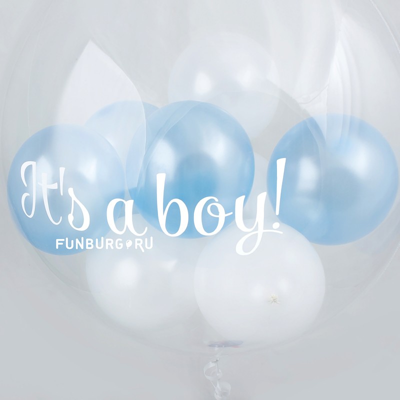 Шар Bubble с шариками «It's a boy!»