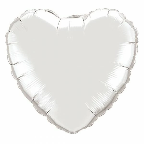Шар из фольги «Большое серебряное сердце» 32″