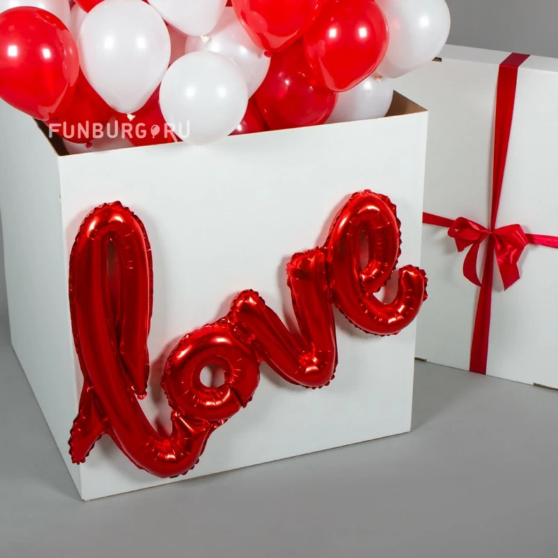 Огромная коробка-сюрприз c шарами «Любовь» 