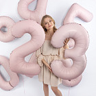 Шар из фольги «Цифра 7 (пыльная роза)» Slim