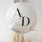 Большой стеклянный шар с конфетти «Champagne» 24″