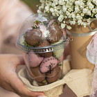 Цветы в стаканчике «Клубничный милкшейк» с клубникой в шоколаде