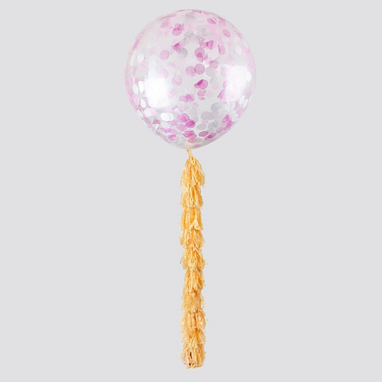 Метровый шар «С конфетти и кисточками»