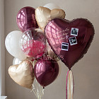 Набор: сердце с фотографиями и связка «Cherry Wine»