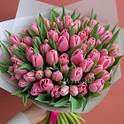 Букет из 75 розовых тюльпанов