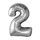 Шар из фольги «Цифра 2 mini (серебряная)» 32″