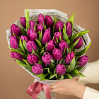 Букет пурпурных тюльпанов M