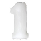 Шар из фольги «Цифра 1 (белая)»