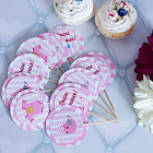 Набор тематических топперов «Розовые С Днём рождения»