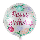 Шарик из фольги «Happy Birthday!» (цветочный сад)
