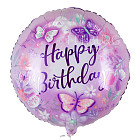Шарик из фольги «Happy Birthday!» (бабочки)