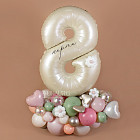 Фигура из шаров с цифрой «Spring Blush»
