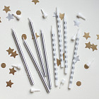 Свечи для торта «Серебряные полоски», 8 шт.