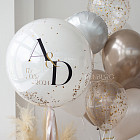 Большой стеклянный шар с конфетти «Champagne» 24″