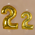 Шар из фольги «Цифра 2 mini (серебряная)» 32″