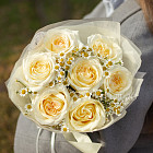 Дуобукет из роз Candlelight и ромашек