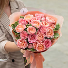 Дуобукет из роз «Сахарный нектарин»