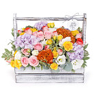 Композиция в деревянном ящике «Палитра лета»