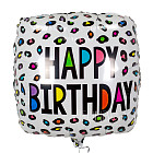 Шарик из фольги «Happy Birthday!» (яркий леопард)