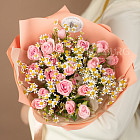 Букет из ромашек и кустовых роз «Сладкое утро»