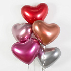 Воздушные шары (14 дюймов) «Сердца Chrome» ассорти
