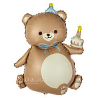 Шар из фольги «Мишка с кексиком»