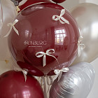 Набор: стеклянный шар и связка «Вишнёвый марципан»