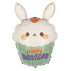 Шар из фольги «Happy Birthday» (кексик с зайчиком)