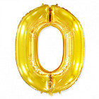 Шар из фольги «Цифра 0 (золотая)»