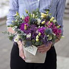 Декоративное кашпо из тайвека (13х13х20 см)