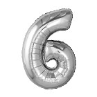 Шар из фольги «Цифра 6 mini (серебряная)» 32″