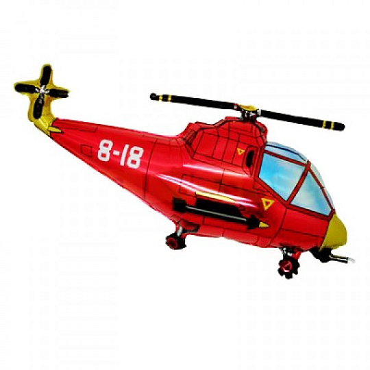 Шар из фольги «Красный вертолёт»