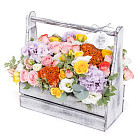 Композиция в деревянном ящике «Палитра лета»