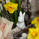 Пасхальная композиция в шляпной коробке №1