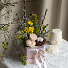 Пасхальная композиция в коробочке с гнёздышком