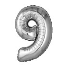 Шар из фольги «Цифра 9 mini (серебряная)» 32″