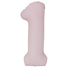Шар из фольги «Цифра 1 (пыльная роза)» Slim