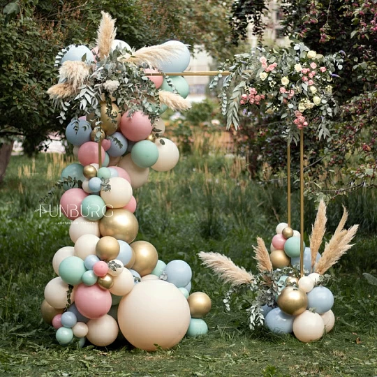 Оформление свадьбы воздушными шарами, свадебное украшение надувными шариками с гелием