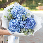 Букет голубых гортензий «Лагуна»