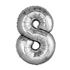 Шар из фольги «Цифра 8 mini (серебряная)» 32″