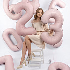 Шар из фольги «Цифра 8 (пыльная роза)» Slim