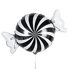 Шарик из фольги «Конфета» (черно-белая)